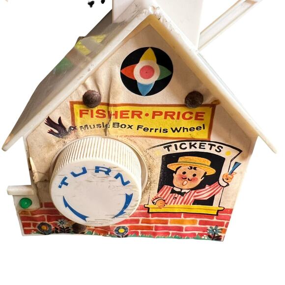 Fisher Price Little People Musical Ferris Wheel 969 Vintage 1966 Original Works! - Picture 3 of 12